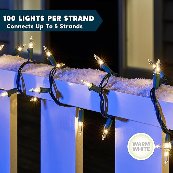 Christmas Lights Outdoor, 100 Count 21.5FT Christmas Tree Lights